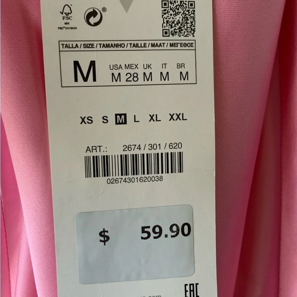 Zara Dress | Pink Satin Dress NWT - Picture 6 of 6